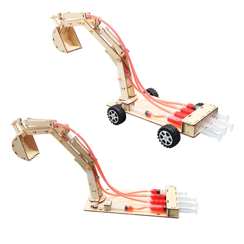 Science Diy Model - El yapımı Hidrolik Ekskavatör DIY Öğrenci