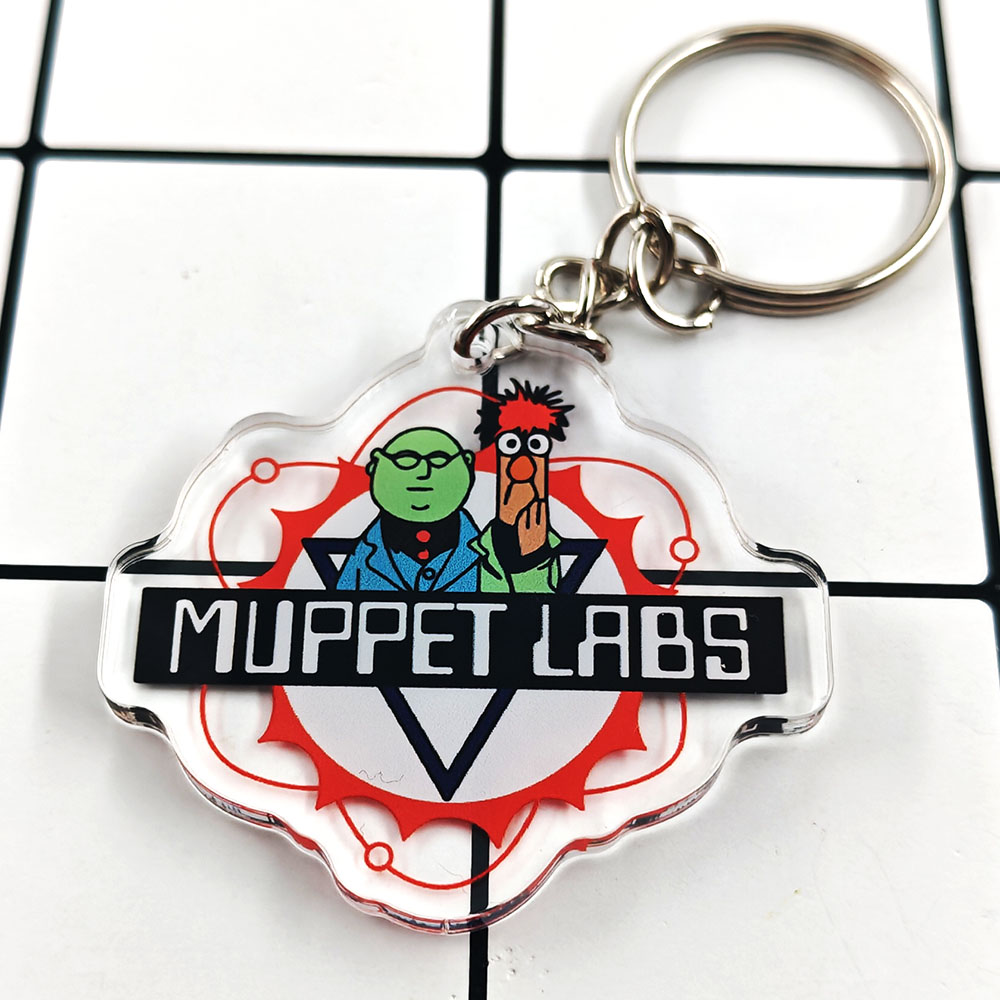 Science Bob - Muppet Labs Şeffaf Plastik Anahtarlık Çizgi