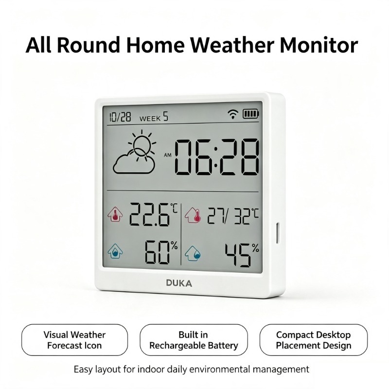 Weather Station Indoor - DUKA TH3 Wifi Akıllı Sıcaklık Nem