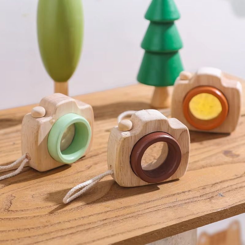 Science Kit - Ahşap Büyüteç Mini Kamera Şeklinde Kolay