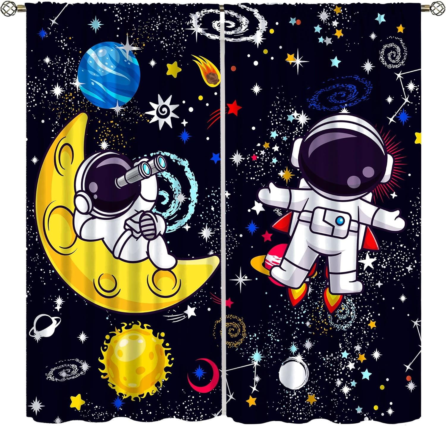 Science Nursery - Galaxy Bilim Perde Dekorasyonu Boho Kozmik