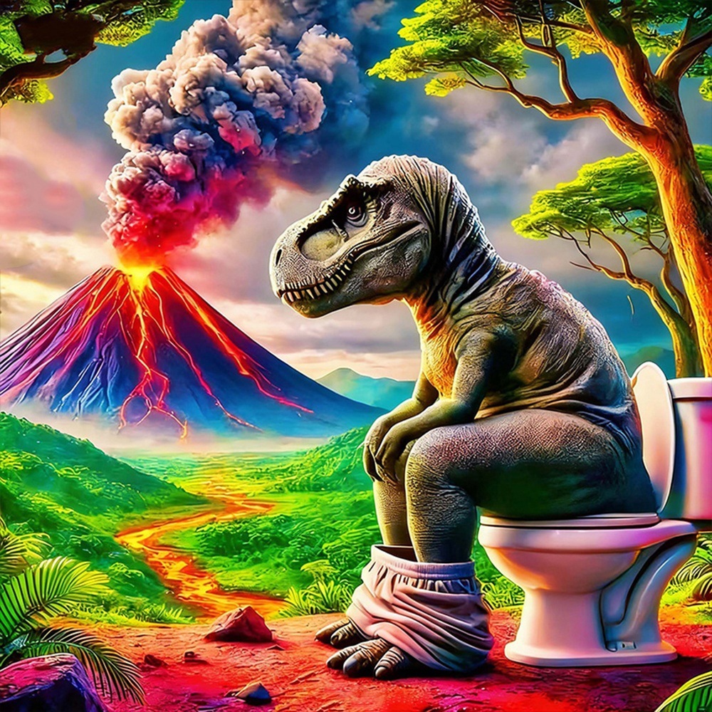 Volcano Kit Eruption - EverShine DIY Elmas Nakış Dinozor Tuvalet