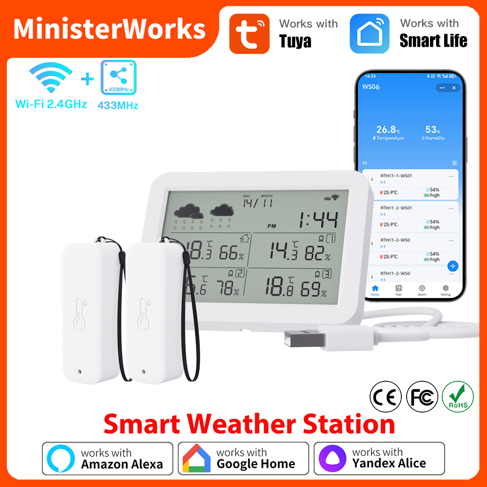 Weather Station Indoor - Tuya WiFi Hava İstasyonu RF433 Kablosuz
