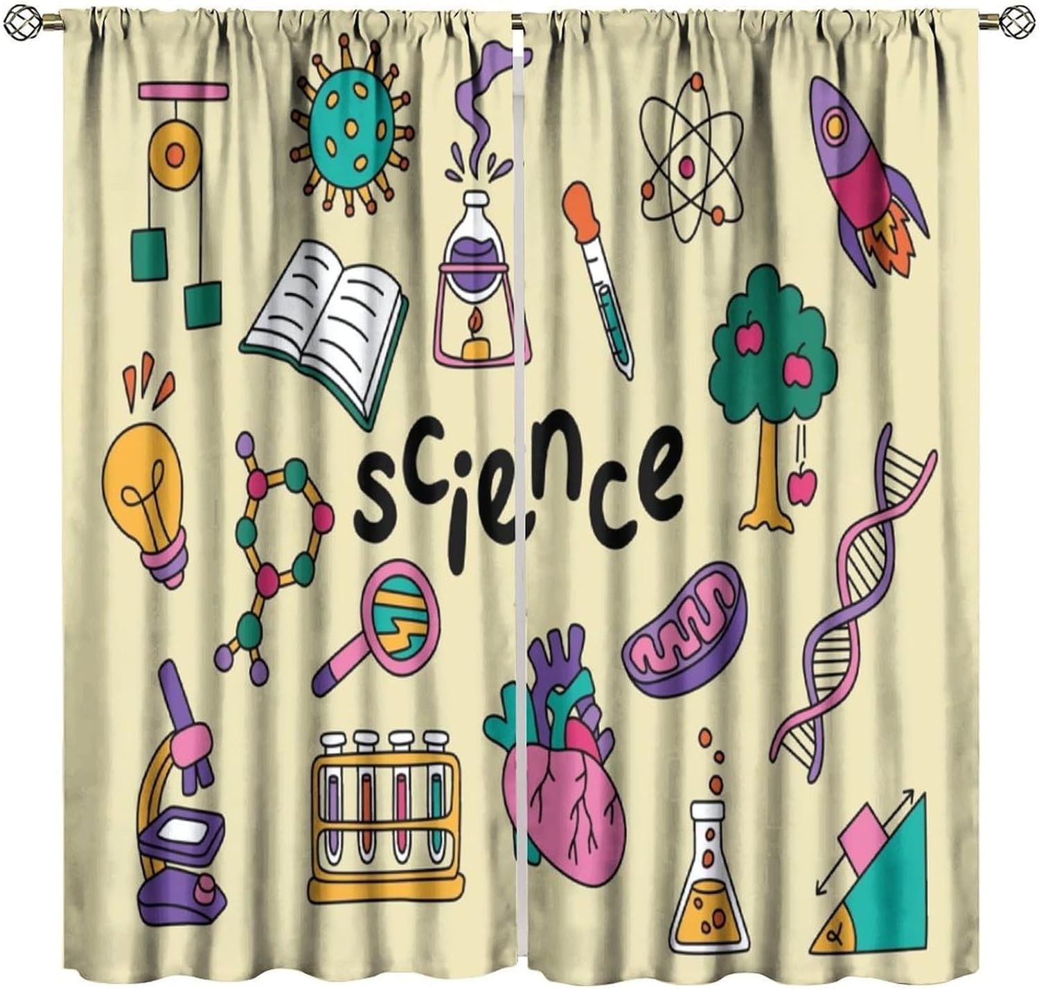 Bilim Temalı Perdeler 2 adet E - Science Nursery incelemesi ve fiyatı