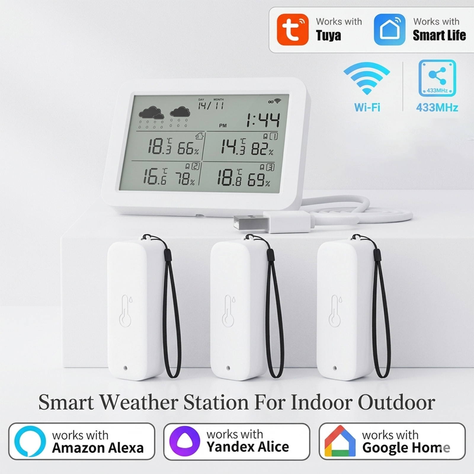 Tuya WiFi+RF433 Hava Durumu İs - Weather Station Indoor incelemesi ve fiyatı